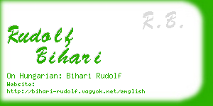 rudolf bihari business card